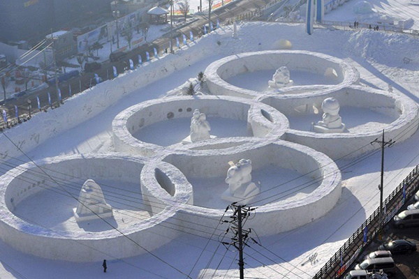 فیلم | آماده‌سازی محل برگزاری المپیک زمستانی در کره‌جنوبی