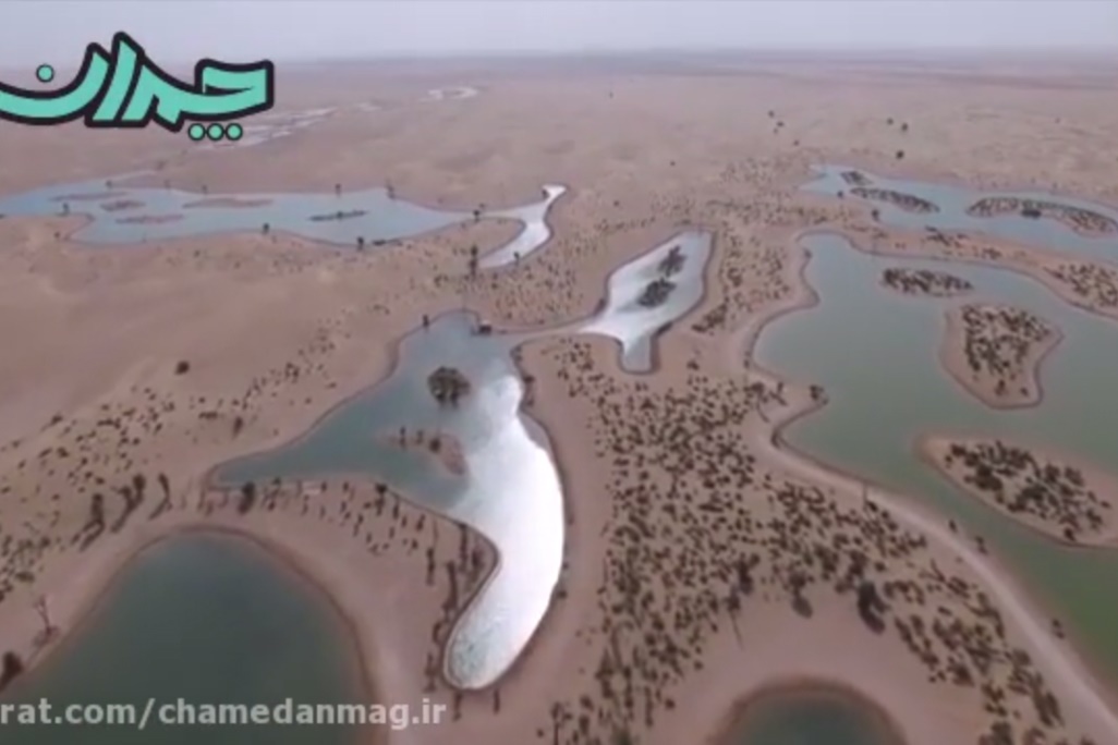 فیلم | دریاچه مصنوعی در دل بیابان باب‌الشمس دبی