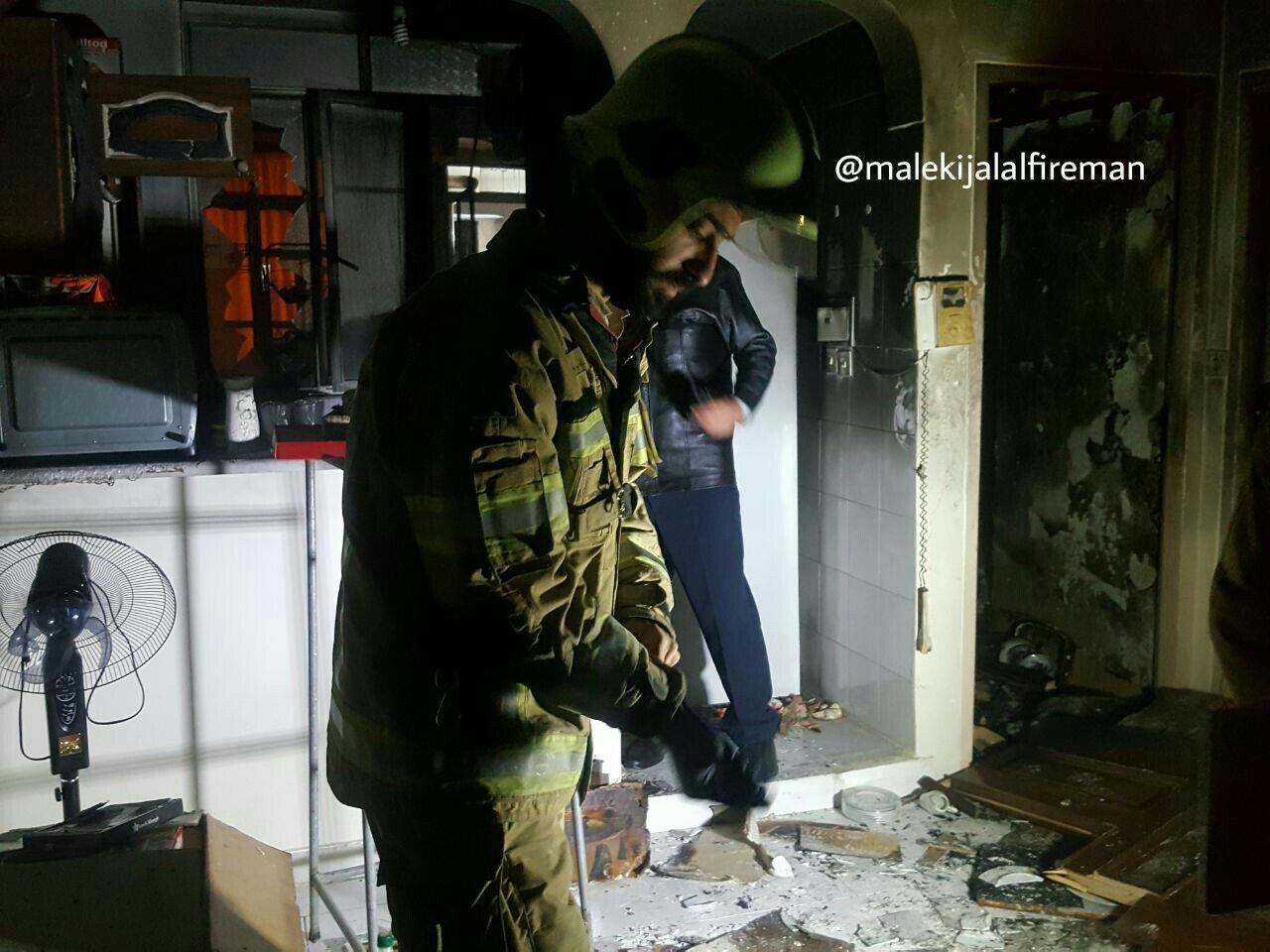 تصاویر | انفجار و آتش‌سوزی یک خانه در بزرگراه آیت‌الله سعیدی