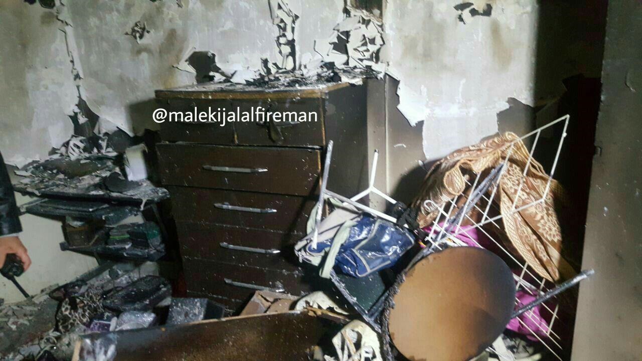 تصاویر | انفجار و آتش‌سوزی یک خانه در بزرگراه آیت‌الله سعیدی