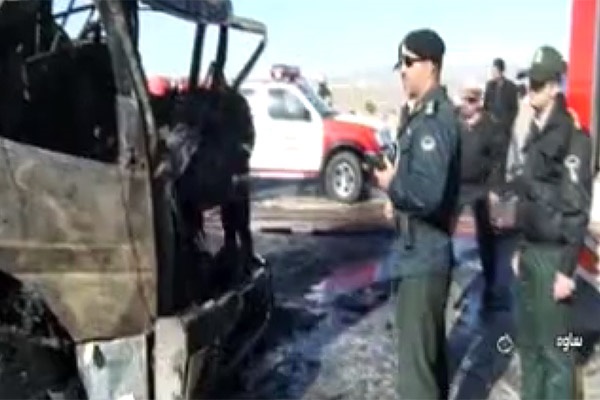 فیلم | آتش‌سوزی کامیون حمل سوخت در آزادراه ساوه