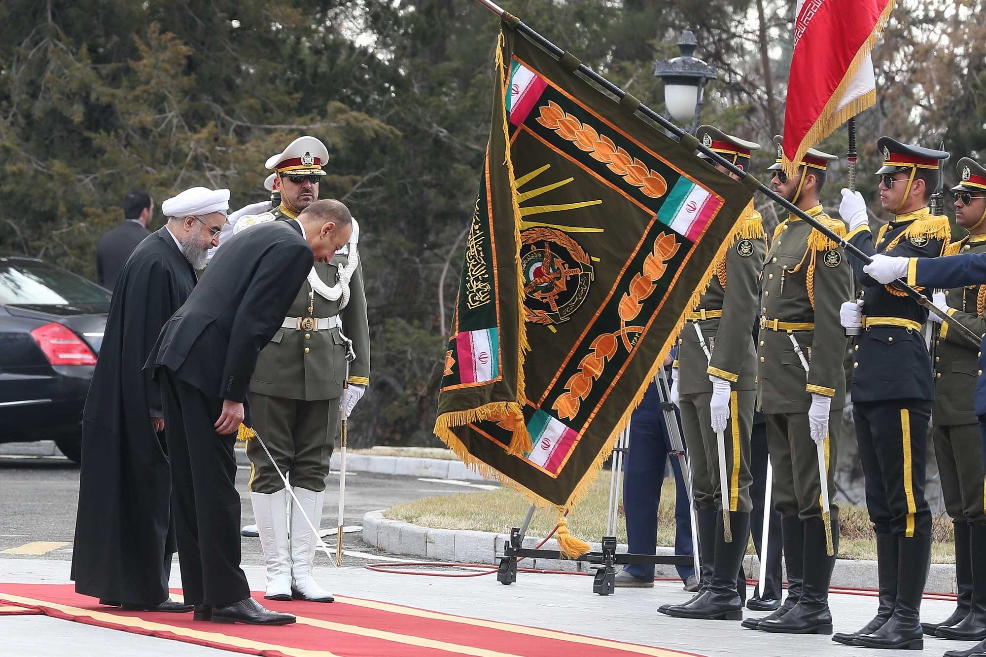 تصاویر | استقبال رسمی روحانی از رییس‌جمهوری آذربایجان