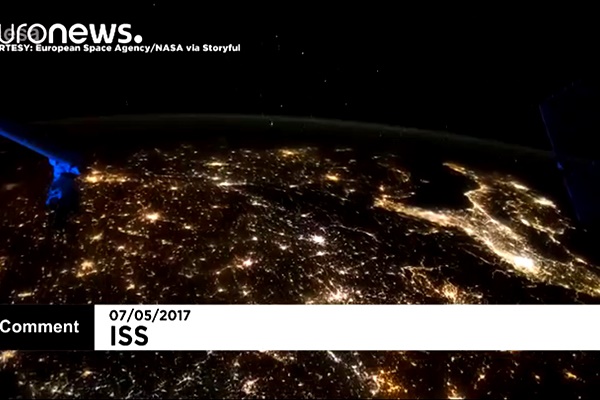 فیلم | منظره شب‌های اروپا از ایستگاه فضایی