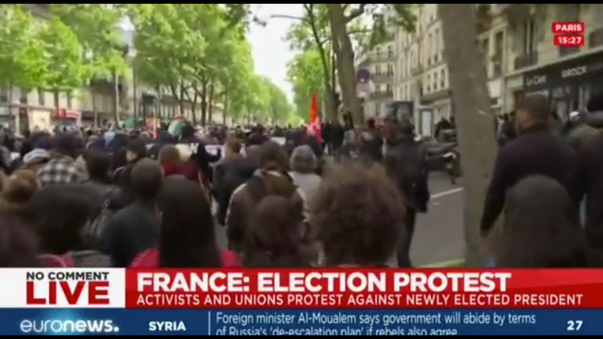 فیلم | تظاهرات علیه ماکرون رئیس جمهور جدید فرانسه 