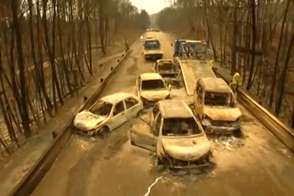 فیلم | تصاویر یک پهپاد از آتش‌سوزی در جنگل‌های پرتغال