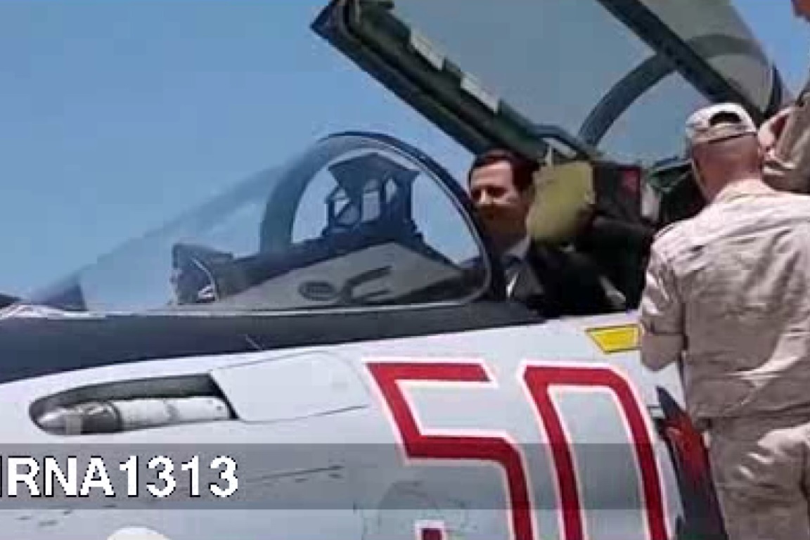 فیلم | بشار اسد سوار بر جنگنده سوخو۳۵ روسی 