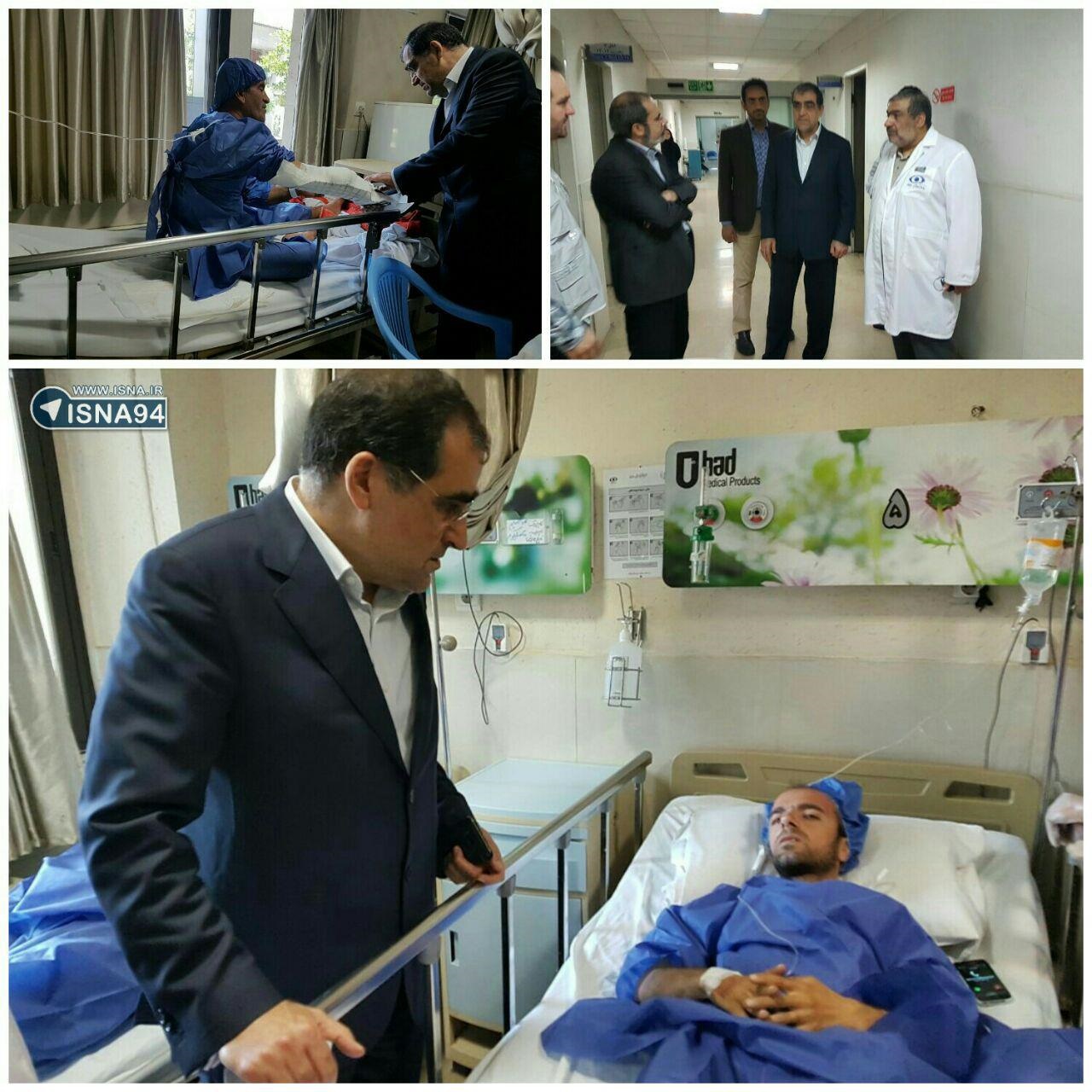 تصاویر | عیادت وزیر بهداشت از مجروحان تیراندازی در مجلس