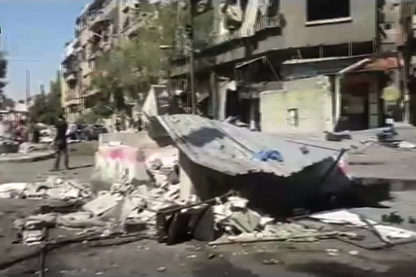 فیلم | حمله تروریستی در دمشق با ۳خودرو | انفجار عامل انتحاری در میدان تحریر