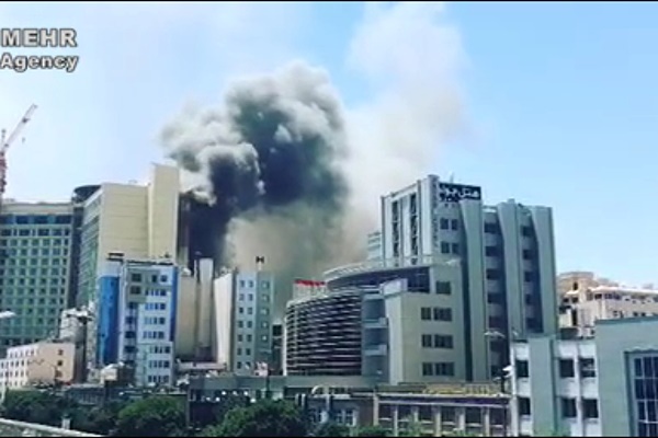 فیلم | اولین تصاویر از آتش‌سوزی یکی از هتل‌های مشهد