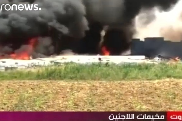 فیلم | آتش به جان اردوگاه آوارگان سوری افتاد