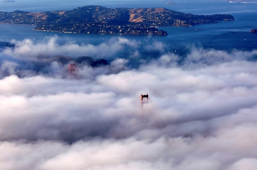 عکس | نمایی زیبا از پل معلق «گلدن گیت» سانفرانسیسکو