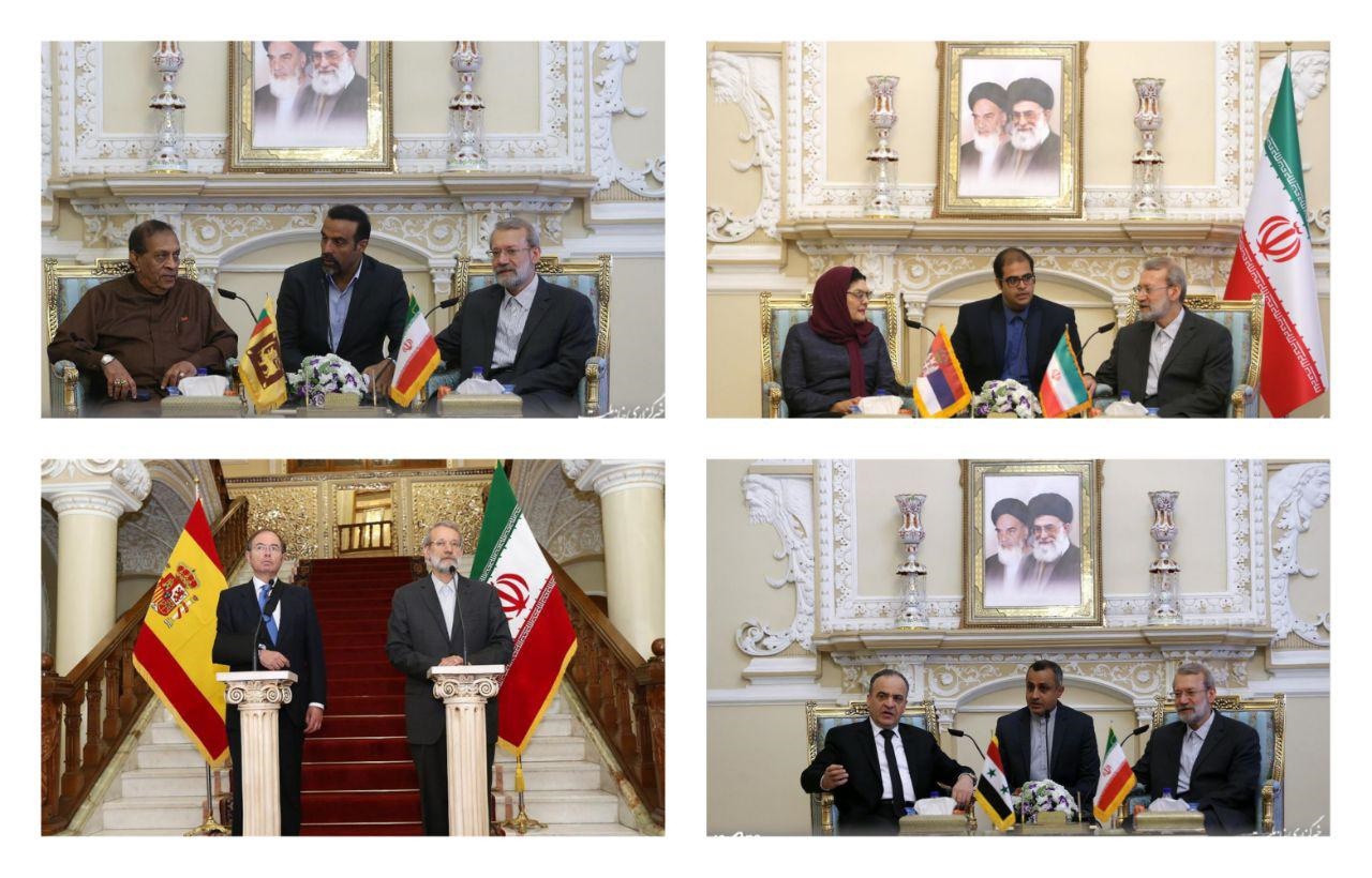 صف مقامانت اروپایی، آفریقایی و آسیایی برای ملاقات با لاریجانی