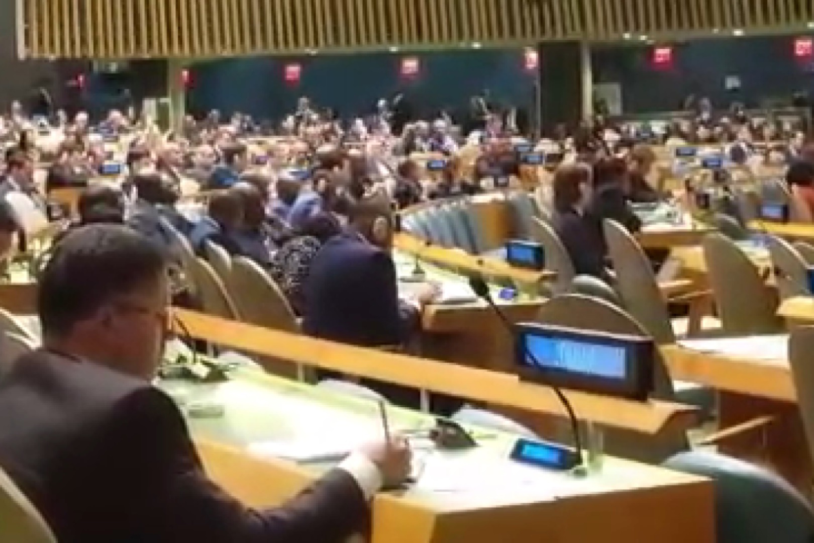 فیلم | مجمع عمومی سازمان ملل هنگام سخنرانی حسن روحانی