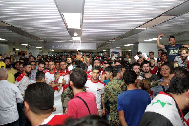 تصاویری از استقبال گرم سوری‌ها از تیم‌ملی‌شان در فرودگاه