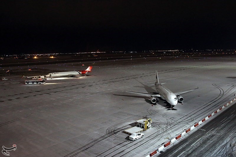 تصاویر | فرودگاه مشهد پس از بارش برف