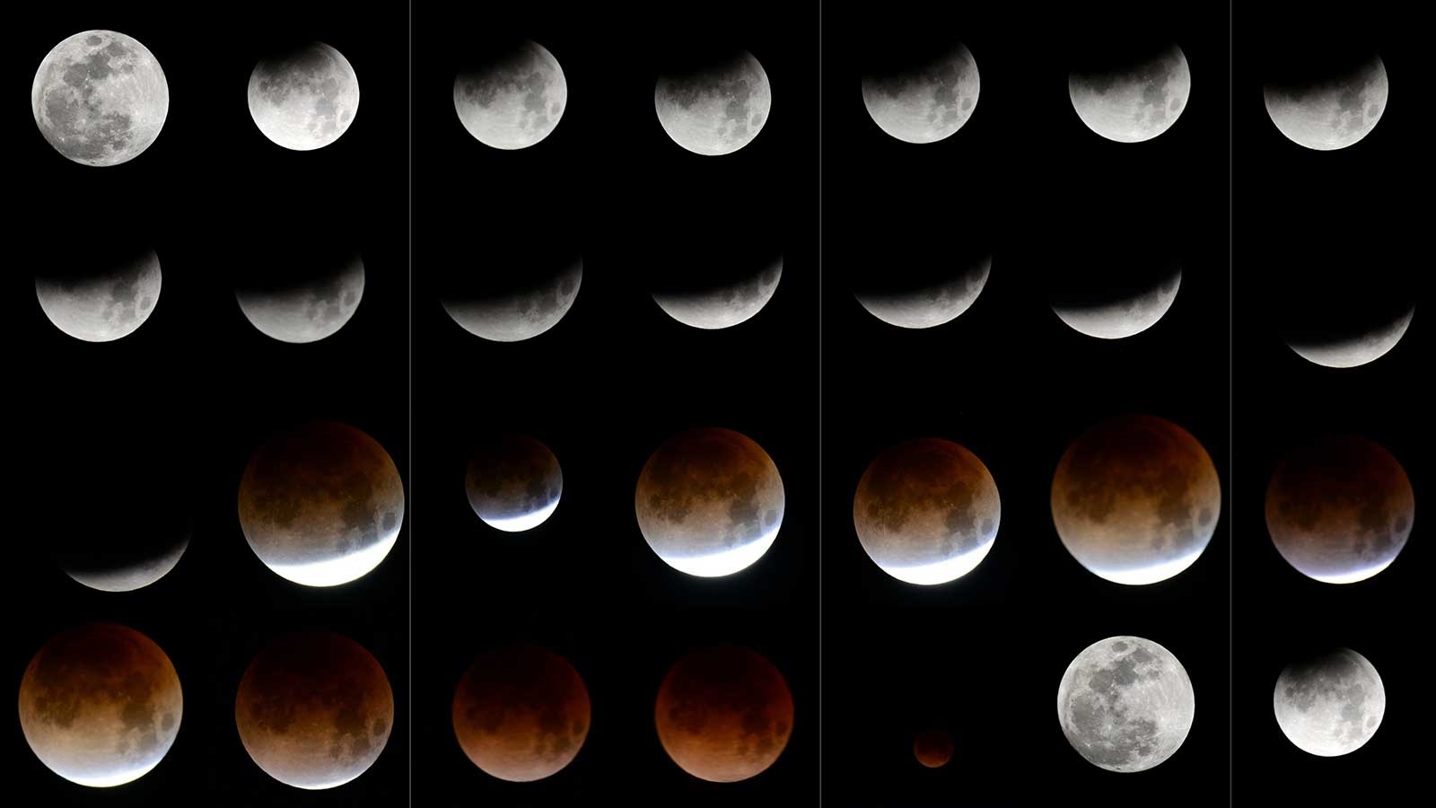 تصاویر | زیباترین جلوه‌های ماه‌گرفتگی امشب از سراسر جهان