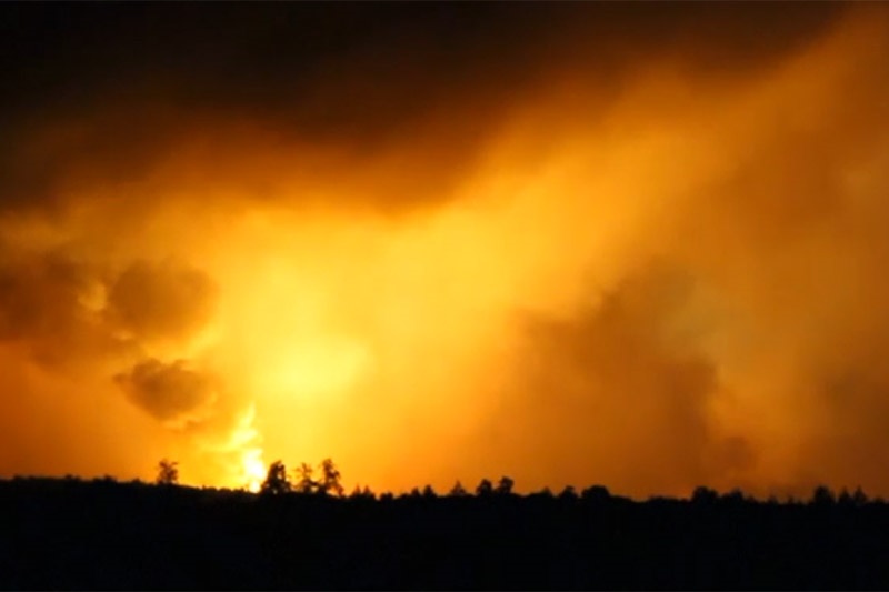 فیلم | انفجار مهیب انبار مهمات در اوکراین