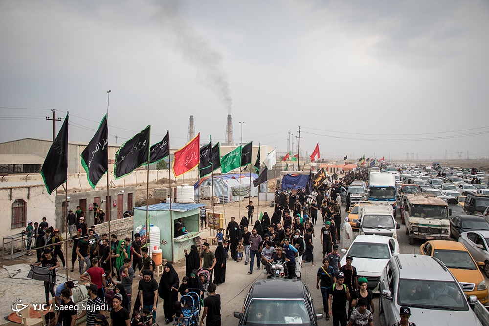 تصاویر | پیاده‌روی عظیم اربعین حسینی در طریق ناصریه به خضر