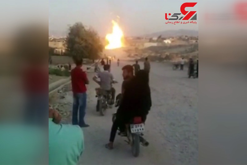 فیلم | انفجار خط لوله انتقال گاز به اصفهان در خوزستان