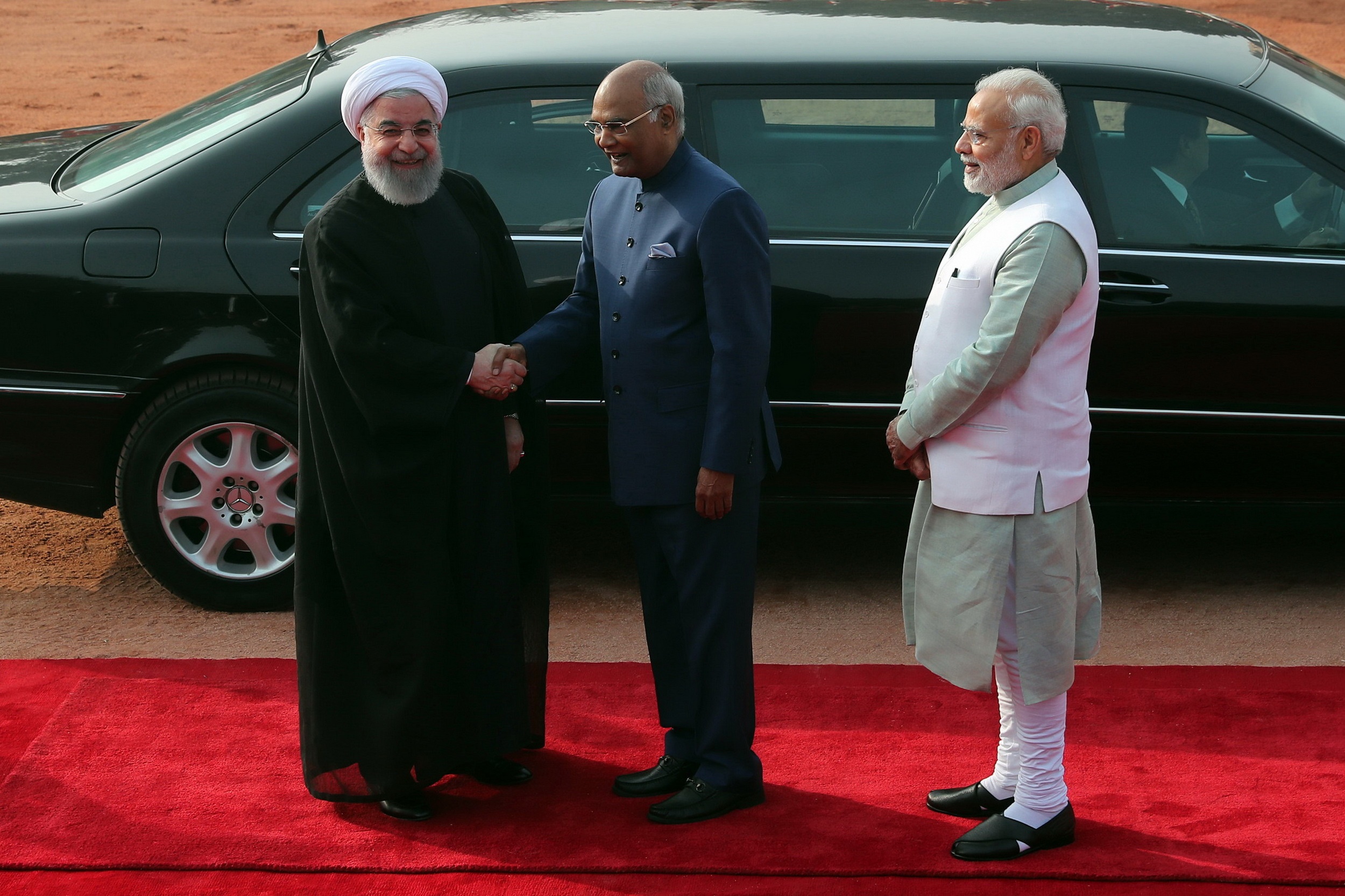 تصاویر | استقبال رسمی مقامات هندوستان از روحانی