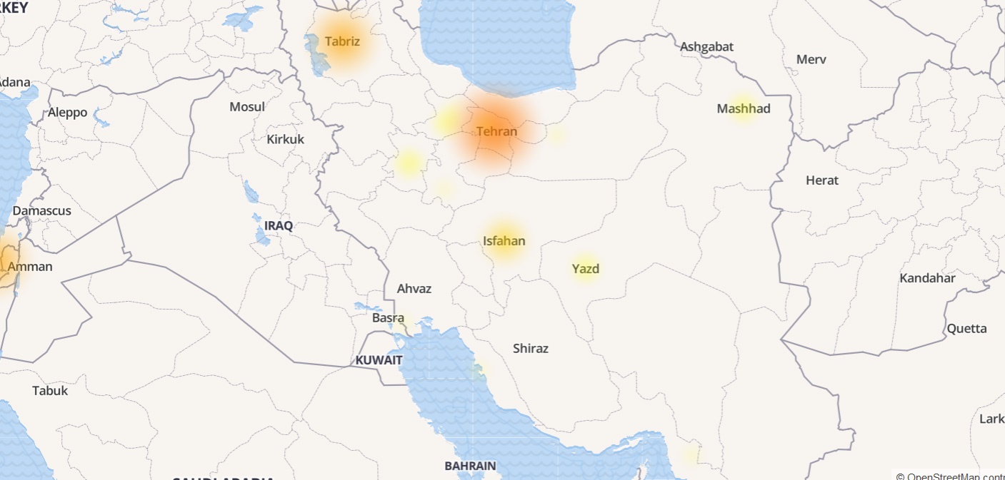 کدام مناطق ایران دچار اختلال در تلگرام شده‌اند؟ / عکس