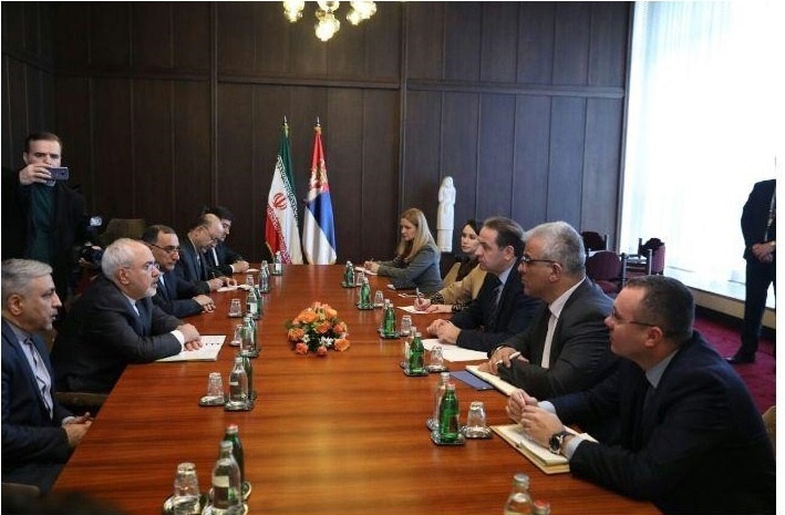 فیلم | دیدار ظریف با وزیر تجارت، گردشگری و ارتباطات صربستان