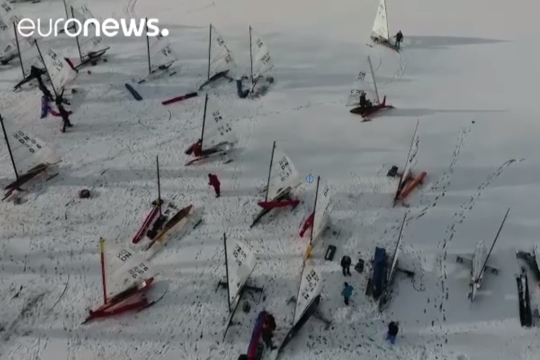 فیلم | دریاچه‌ای که در منفی ۲۰ درجه اروپا زیر برف پنهان شد