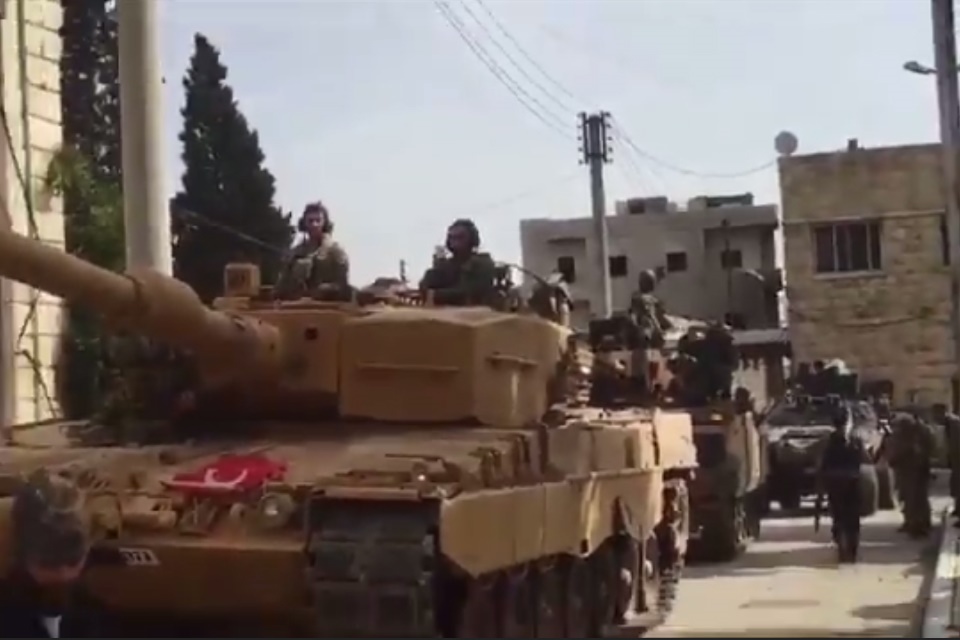 فیلم | نیروهای ترک در شهر سقوط کرده عفرین