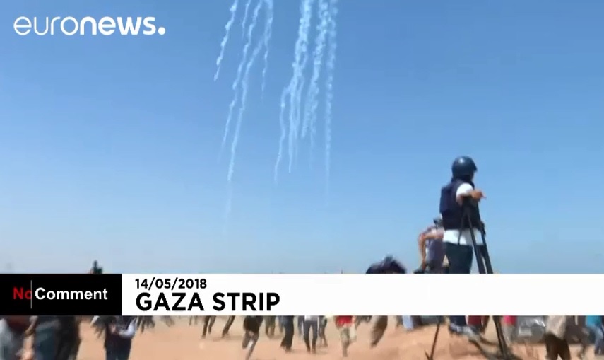 فیلم | حمله پهپاد‌های اسرائیل به معترضان فلسطینی در مرگبارترین روز غزه
