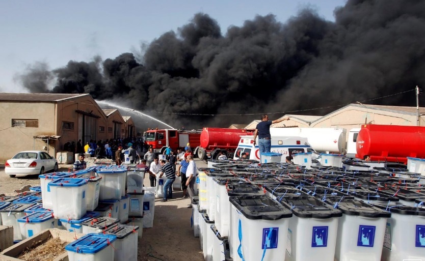 تصاویر| تبعات یک آتش‌سوزی؛ الجبوری خواستار انتخابات مجدد شد