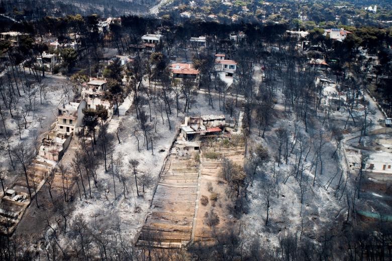 تصاویر | ویرانه باقی‌مانده ار آتش‌سوزی یونان