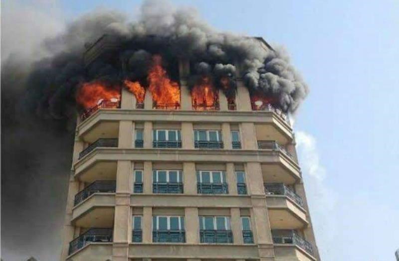 اولین فیلم‌های منتشرشده از آتش‌سوزی مهیب یک ساختمان در جردن