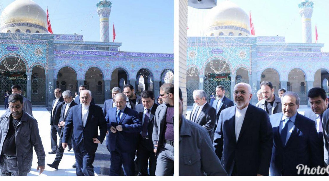تصاویر | در سفر ظریف به سوریه چه گذشت؟/ از مشارکت ایران دربازسازی سوریه تازیارت ظریف ازحرم حضرت‌زینب