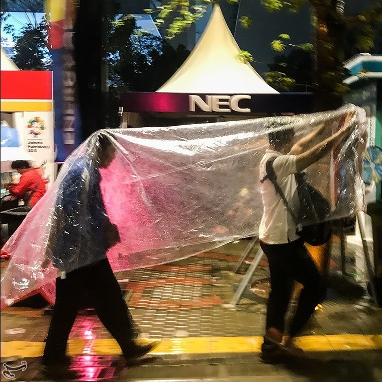 تصاویر | بارش شدید باران در آخرین روز بازی‌های آسیایی